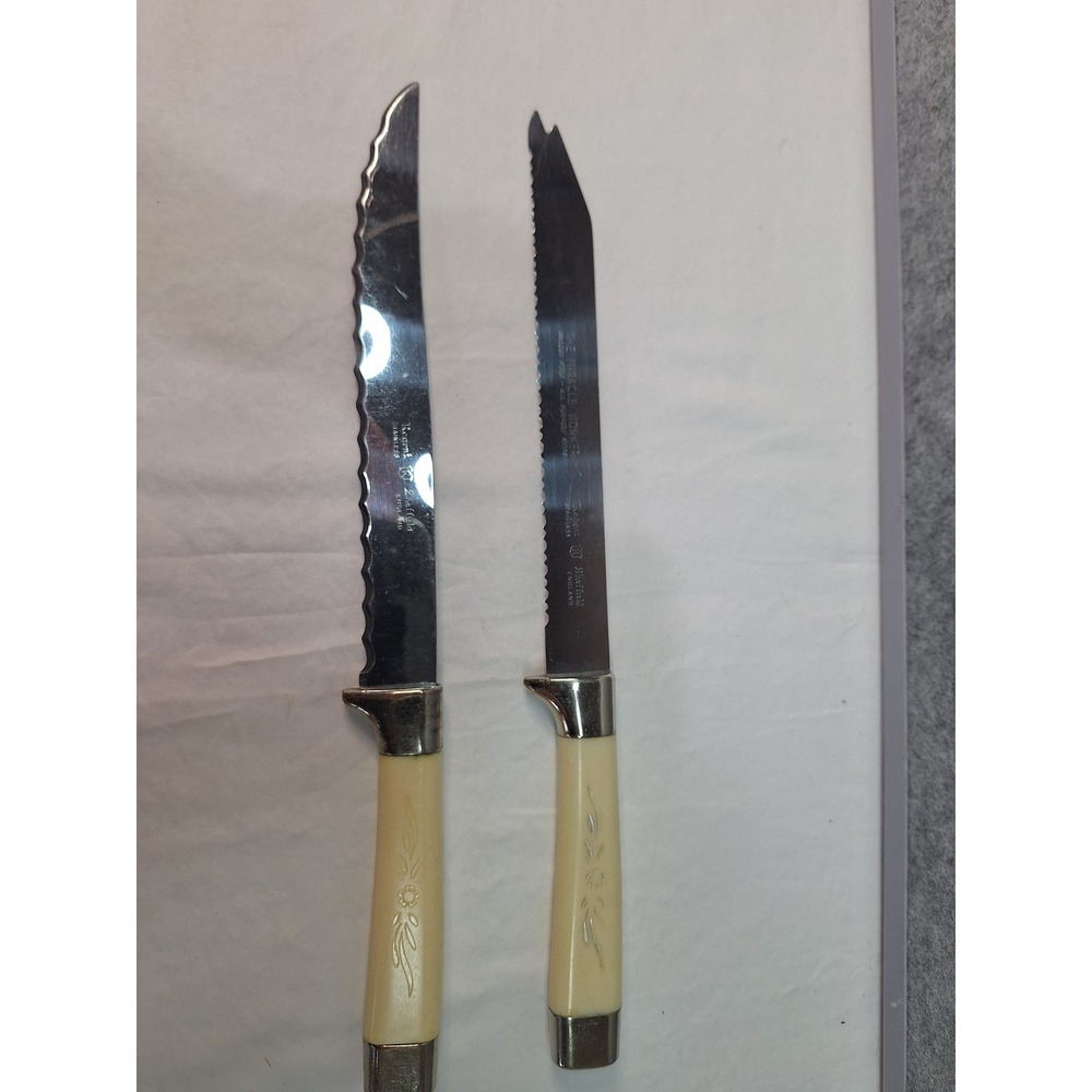 Regent Sheffield England Stainless Steel Knife Set Miracle Worker Vintage Cream